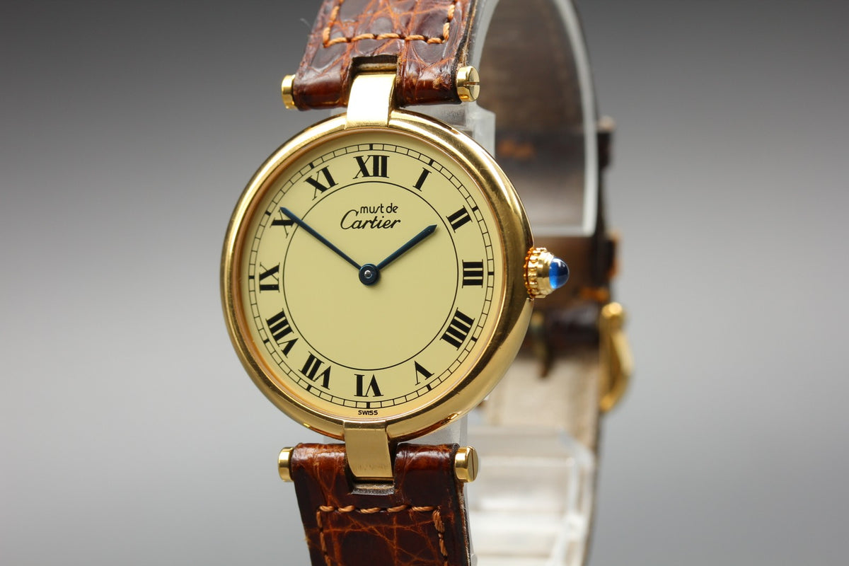 Vintage Cartier Must de Cartier Vendome 590003 Vermeil 925 Quartz Women's Watch