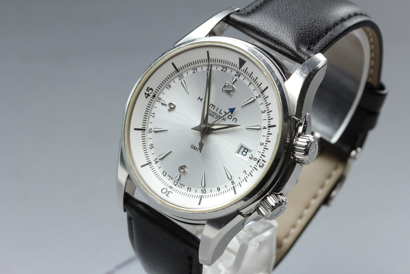 overhauled HAMILTON Jazzmaster Traveler H326250 Silver Men's Date Automatic GMT