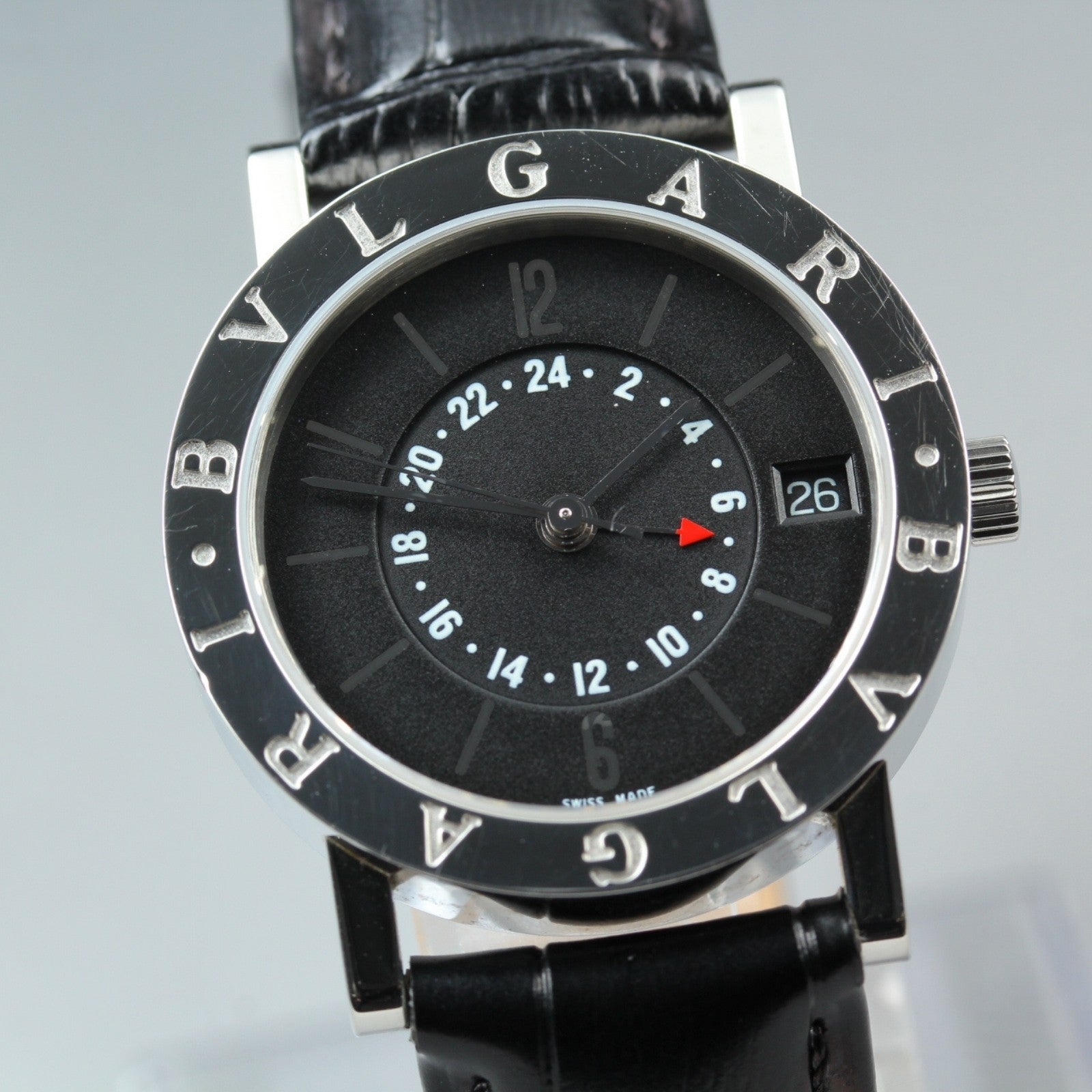 BVLGARI BVLGARIBVLGARI BB33SL GMT Black Automatic Men's Watch 33mm JAPAN Box