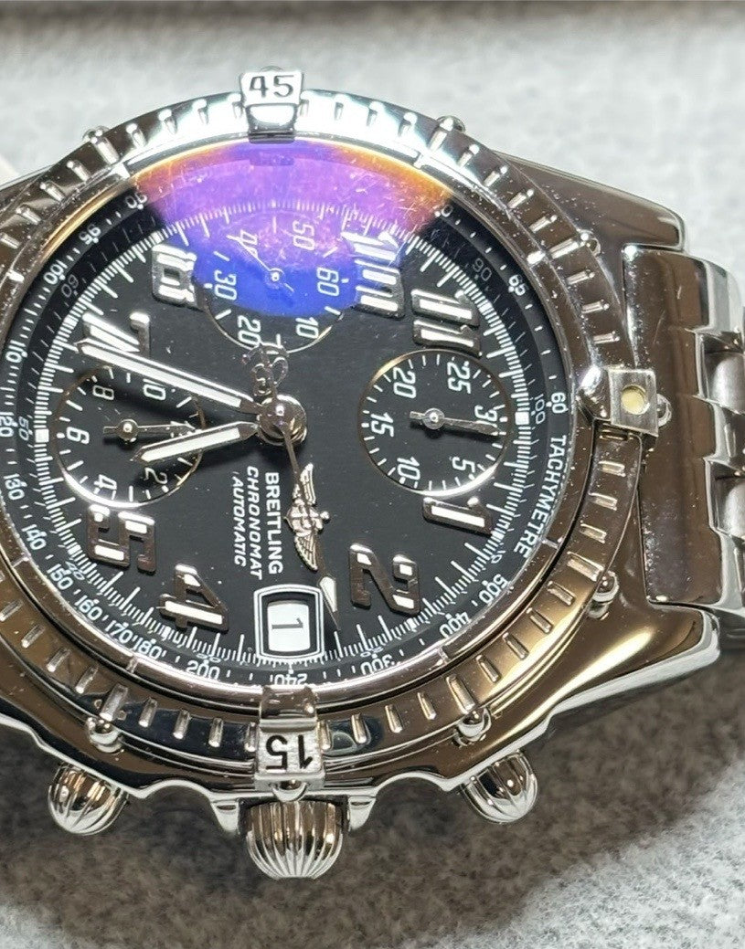 [Exc+5] Breitling Chronomat A13050.1 Black Dial Automatic 39mm Men's Watch JAPAN