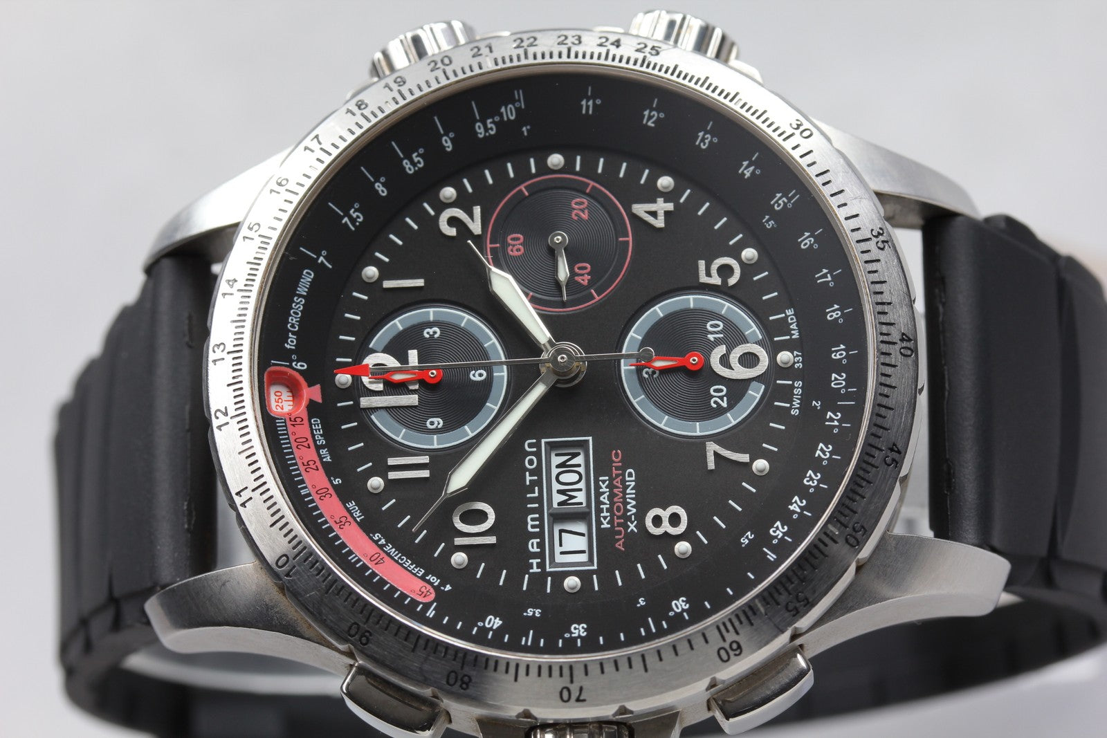 HAMILTON Khaki  H776460 Automatic Chronograph Black Men's Watch 44mm JAPAN