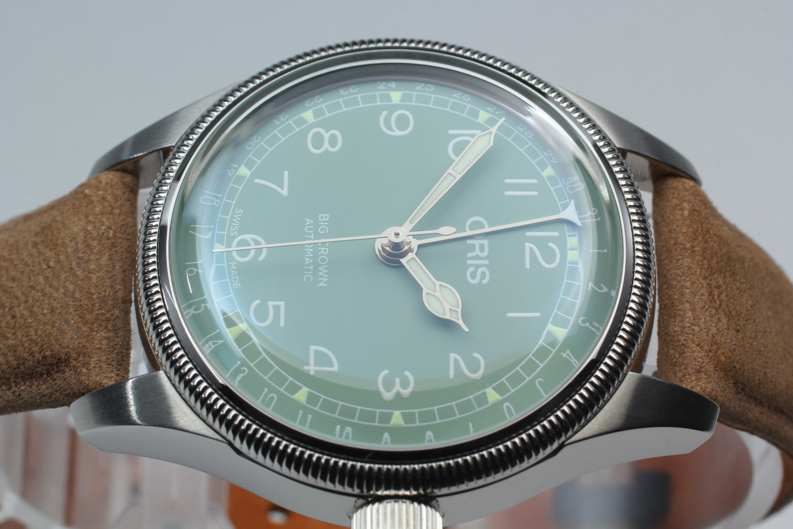 [Near MINT- Box] ORIS Big Crown Pointer Date 7749 Green 35mm AT Unisex Watch