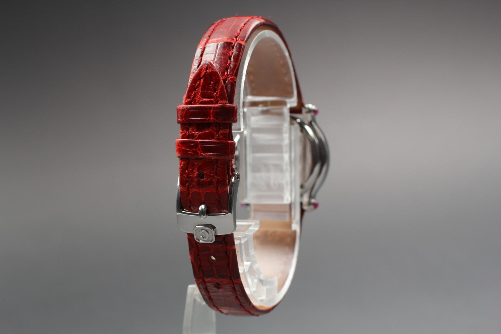EXC+5 Chopard Happy Sports 27/8245-42 Heart Diamond Red Silver Qz Women’s Watch
