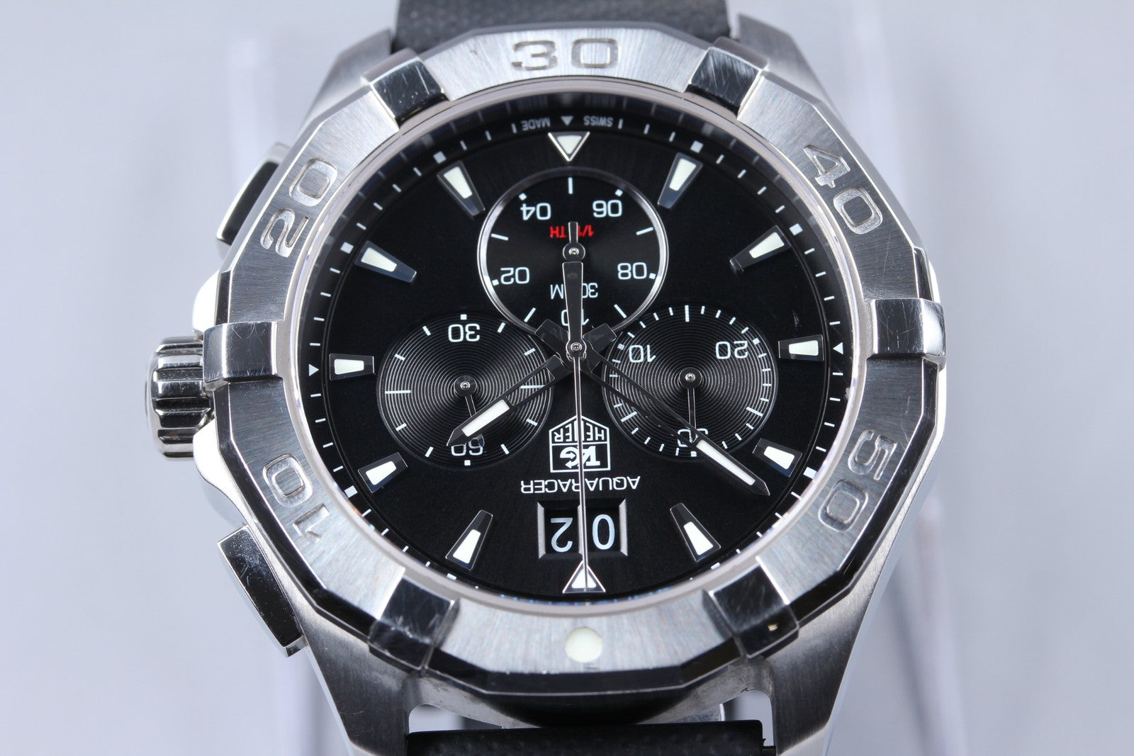[N MINT]Box TAG HEUER Aquaracer CAY1110-0 Black Quartz Men’s Watch 44mm JAPAN