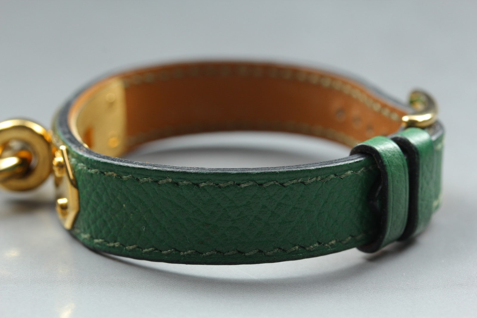 Vintage [Exc+5 Box] HERMES Kelly Watch Gold Green Woman's Quartz Watch JAPAN
