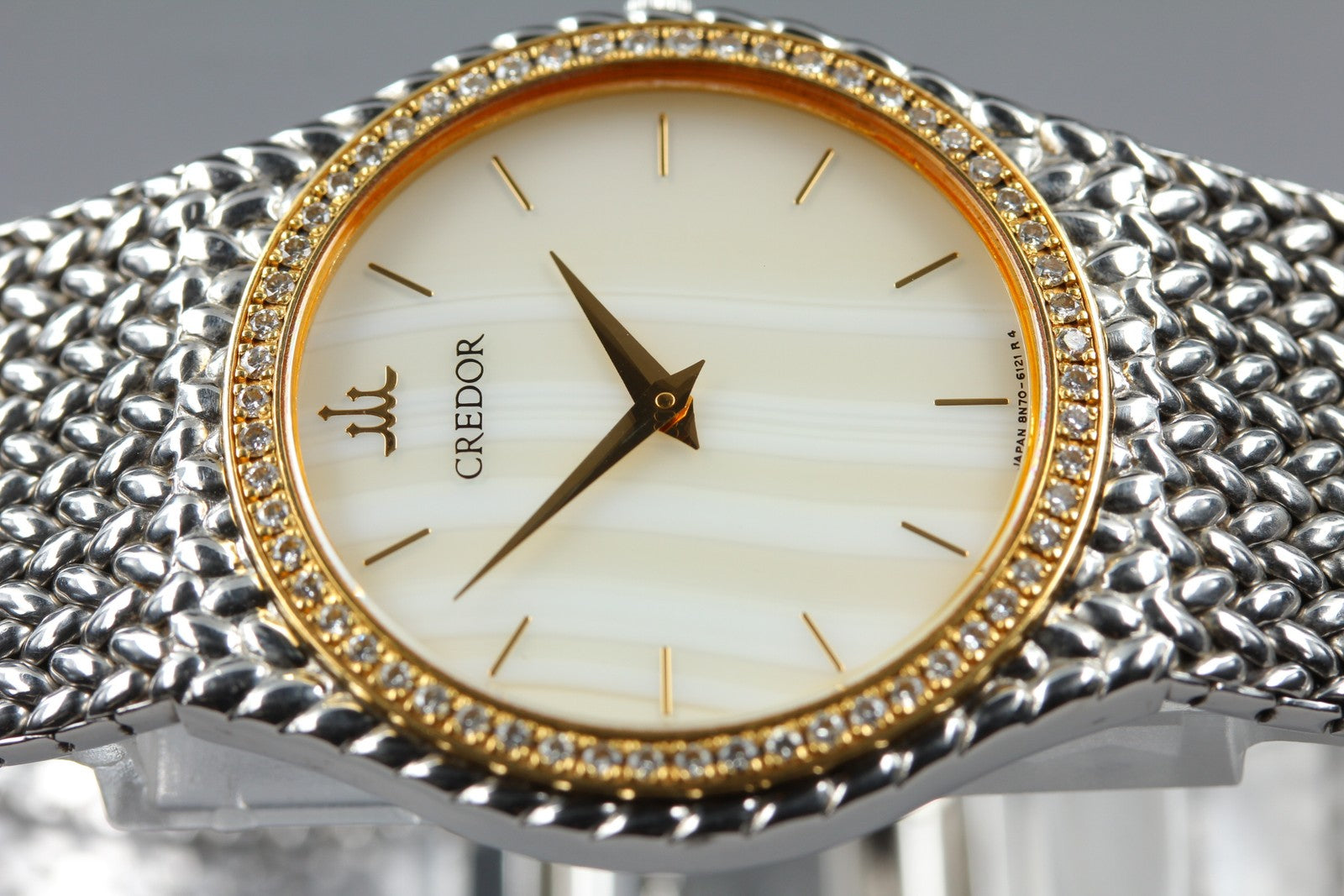 [Exc+5] SEIKO CREDOR 8N70-6140 31mm Diamond Unisex Quartz Watch From JAPAN