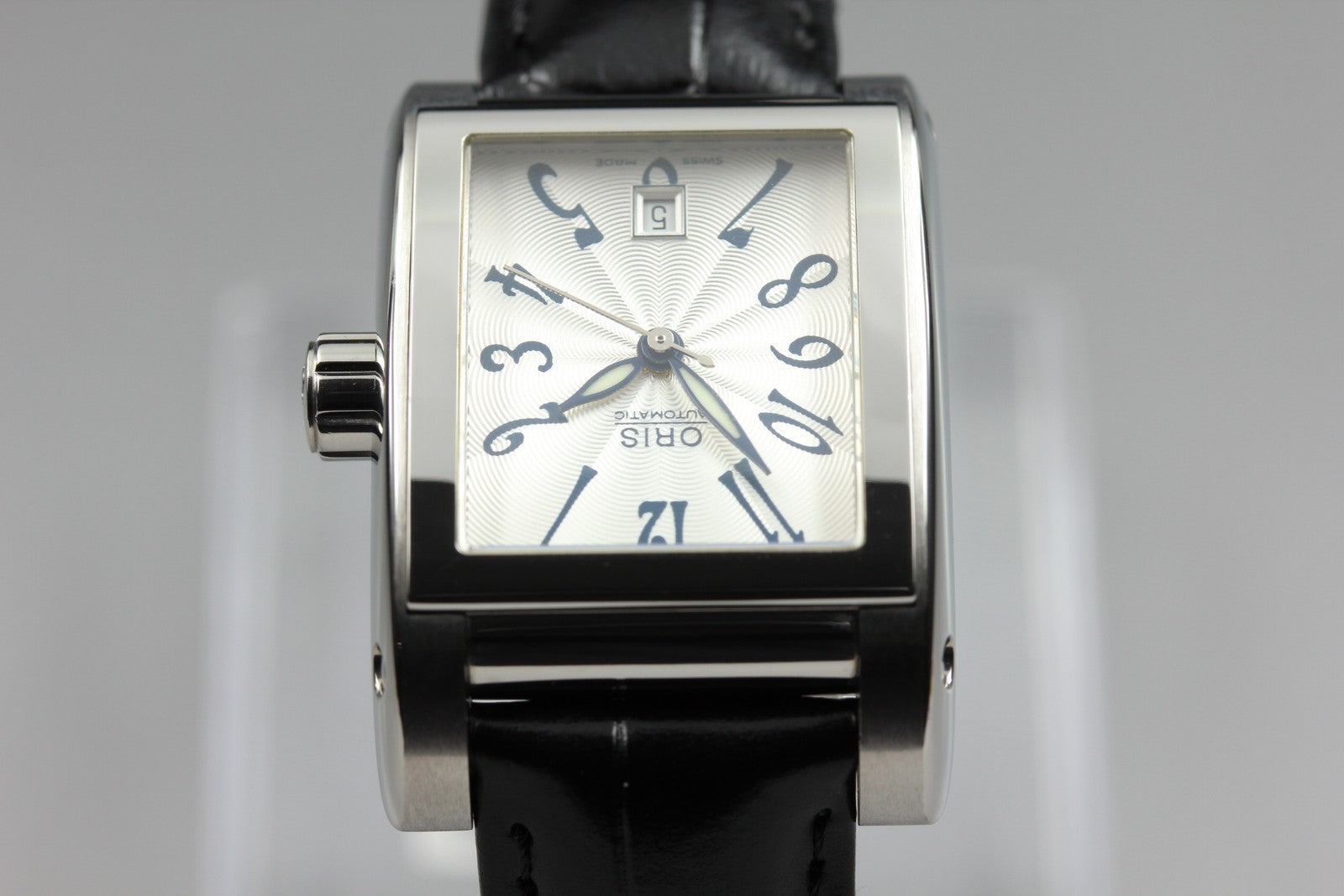 ORIS Rectangular 7526 Automatic Date Silver Dial Men's Watch 24mm From JAPAN