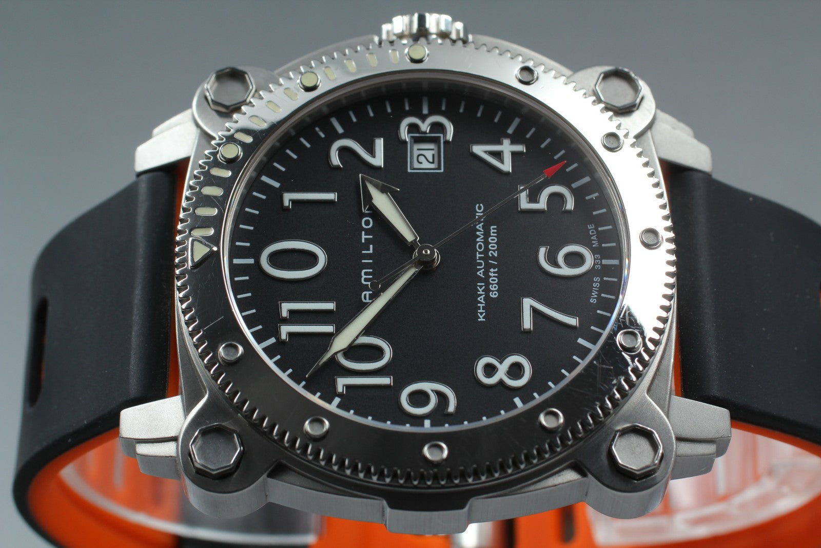 [Exc+5 Box] Hamilton Khaki Below Zero H785550 44mm Black Automatic Men's Watch