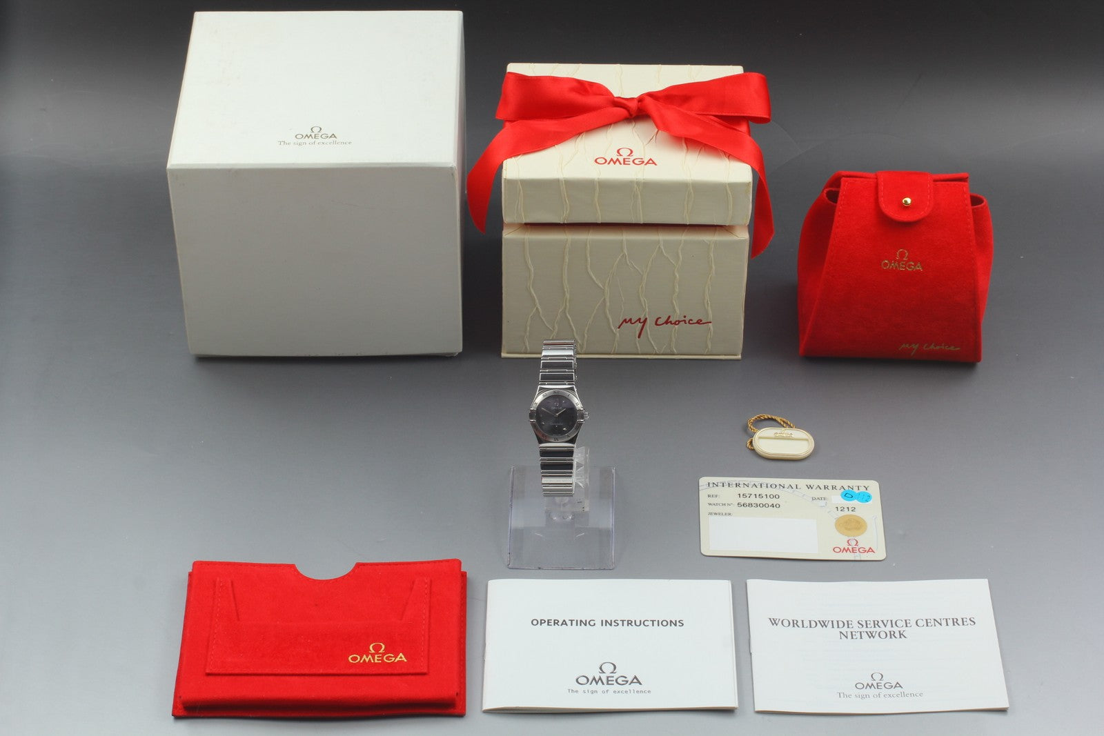 OMEGA Constellation My Choice 1571.51 Quartz Gray Ladies Watch 25mm JAPAN Box