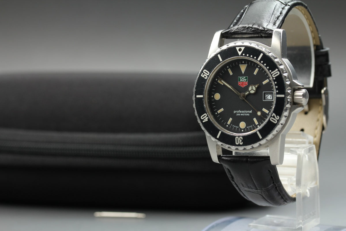 TAG HEUER 1500 Professional WD1210-D0 Quartz Black Dial Men's Watch 36mm JAPAN