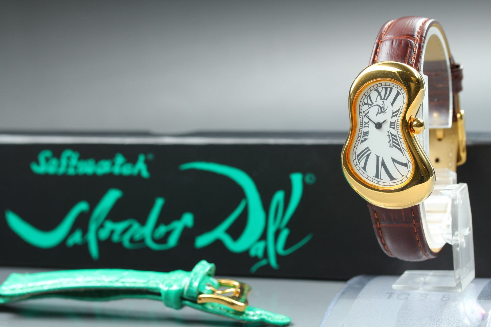 Salvador Dali softwatch 022146 Gold Brown 26mm Unisex Quartz Watch JAPAN [Box]