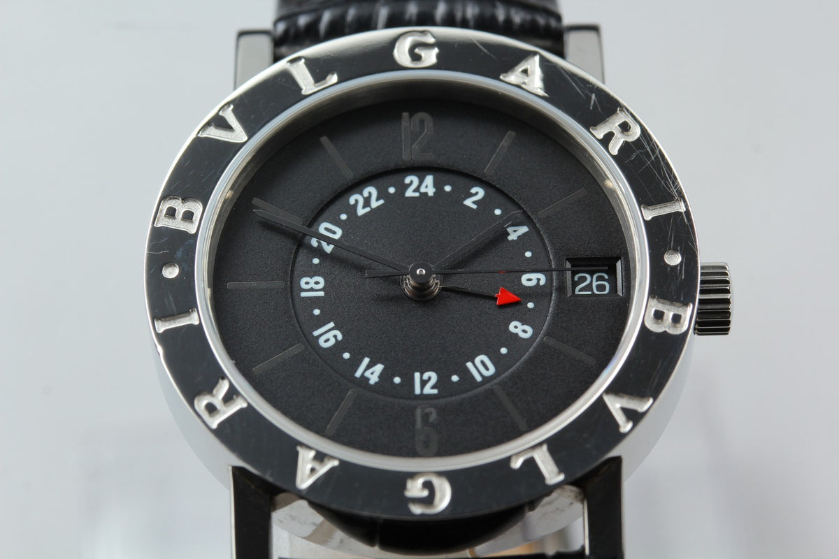BVLGARI BVLGARIBVLGARI BB33SL GMT Black Automatic Men's Watch 33mm JAPAN Box