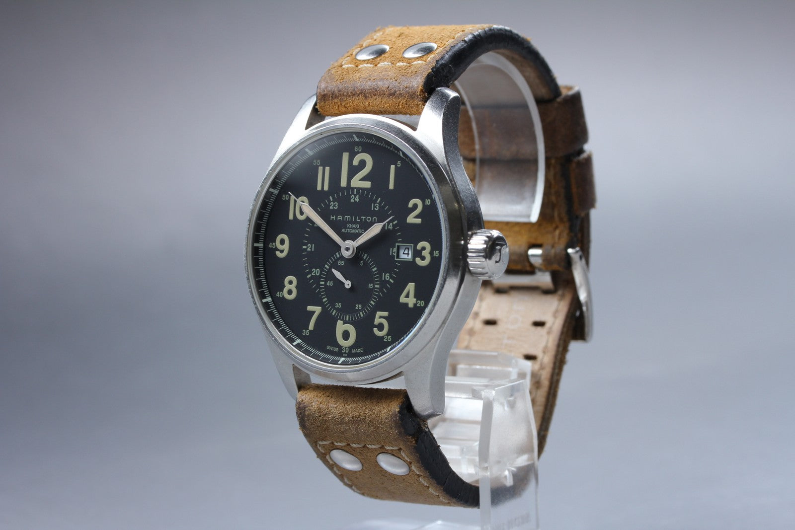 Hamilton Khaki Field H706550 H600708101 Automatic Black Men's Watch 43mm Exc+5