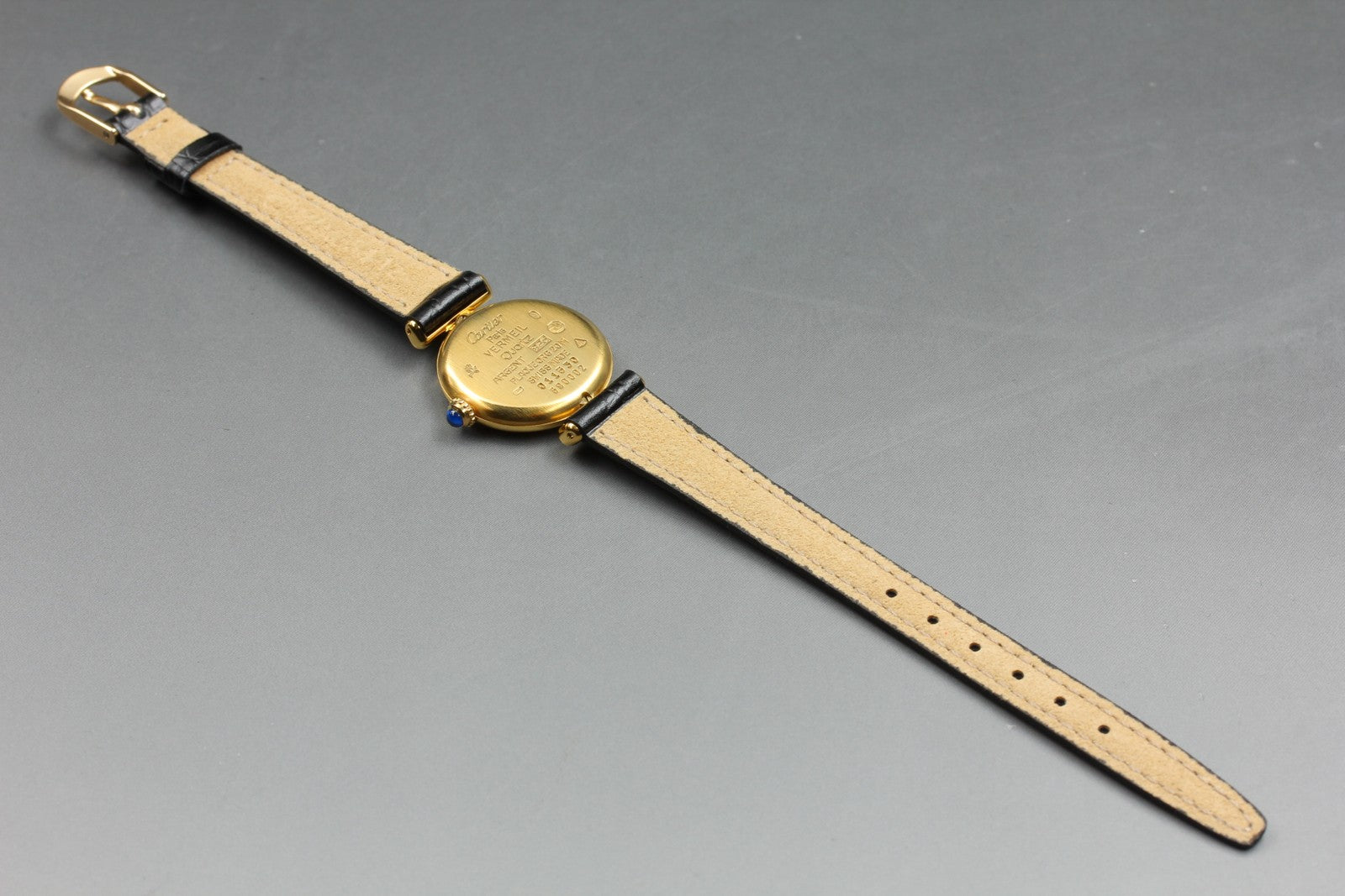 Cartier Must Colisee Vermeil 590002 Black Gold Women's Quartz Watch Vintage