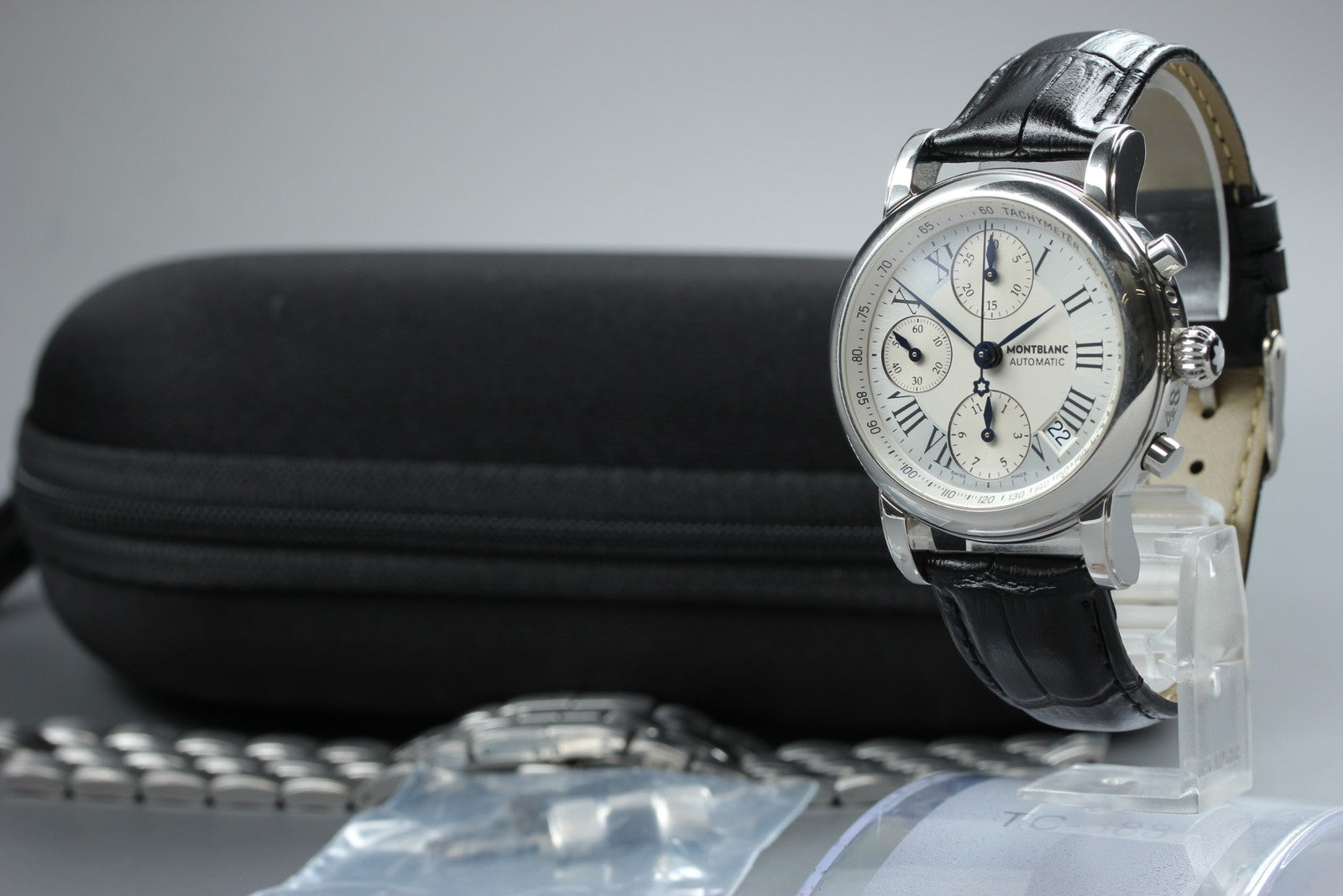 MONTBLANC Meisterstuck 7016 Automatic Chronograph Silver Men's Watch 38mm JAPAN