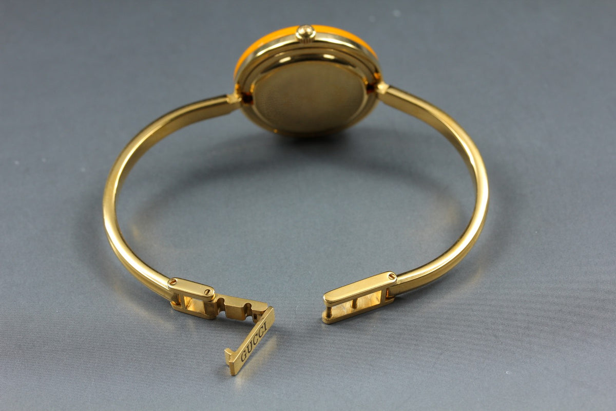 Gucci Change Bezel 11/12 Orange Bezel Gold Women's Quartz Watch Vintage [15.5cm]