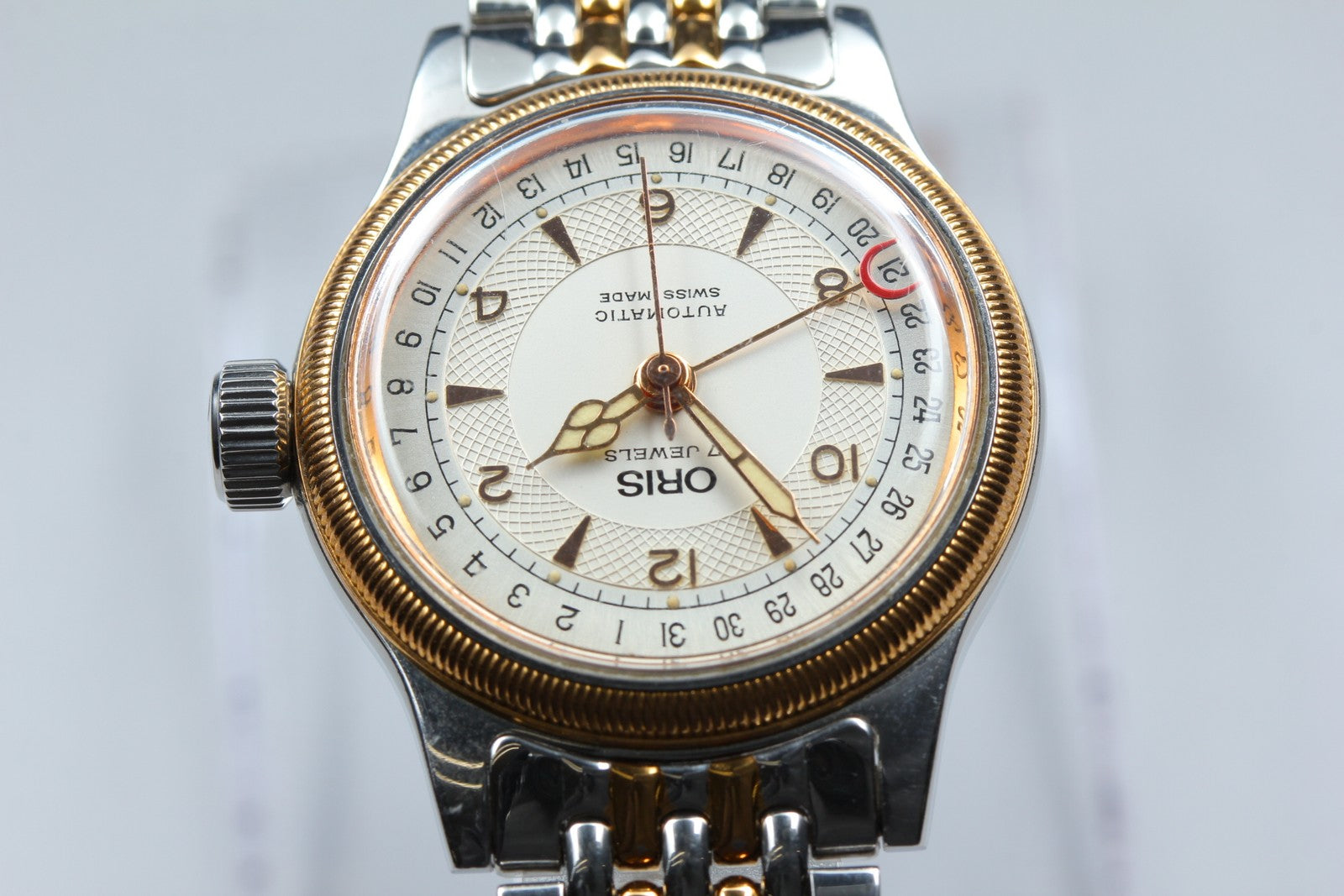Vintage ORIS Big Crown Pointer Date 7400B Silver Automatic Unisex Watch 32mm JP