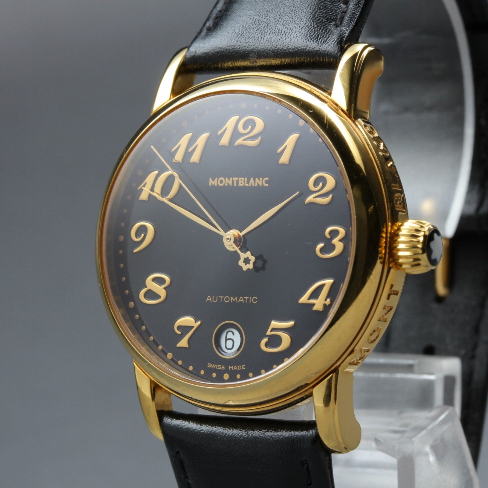 MONTBLANC Meisterstuck 7004 Automat Black Dial Men's Watch 35mm JAPAN Box