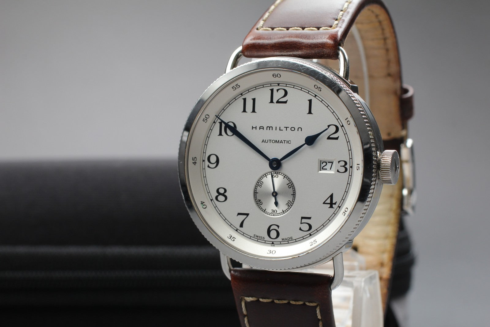 Exc+5* Hamilton H784650 Silver Stainless Steel Automatic Men's Watch 40mm JAPAN