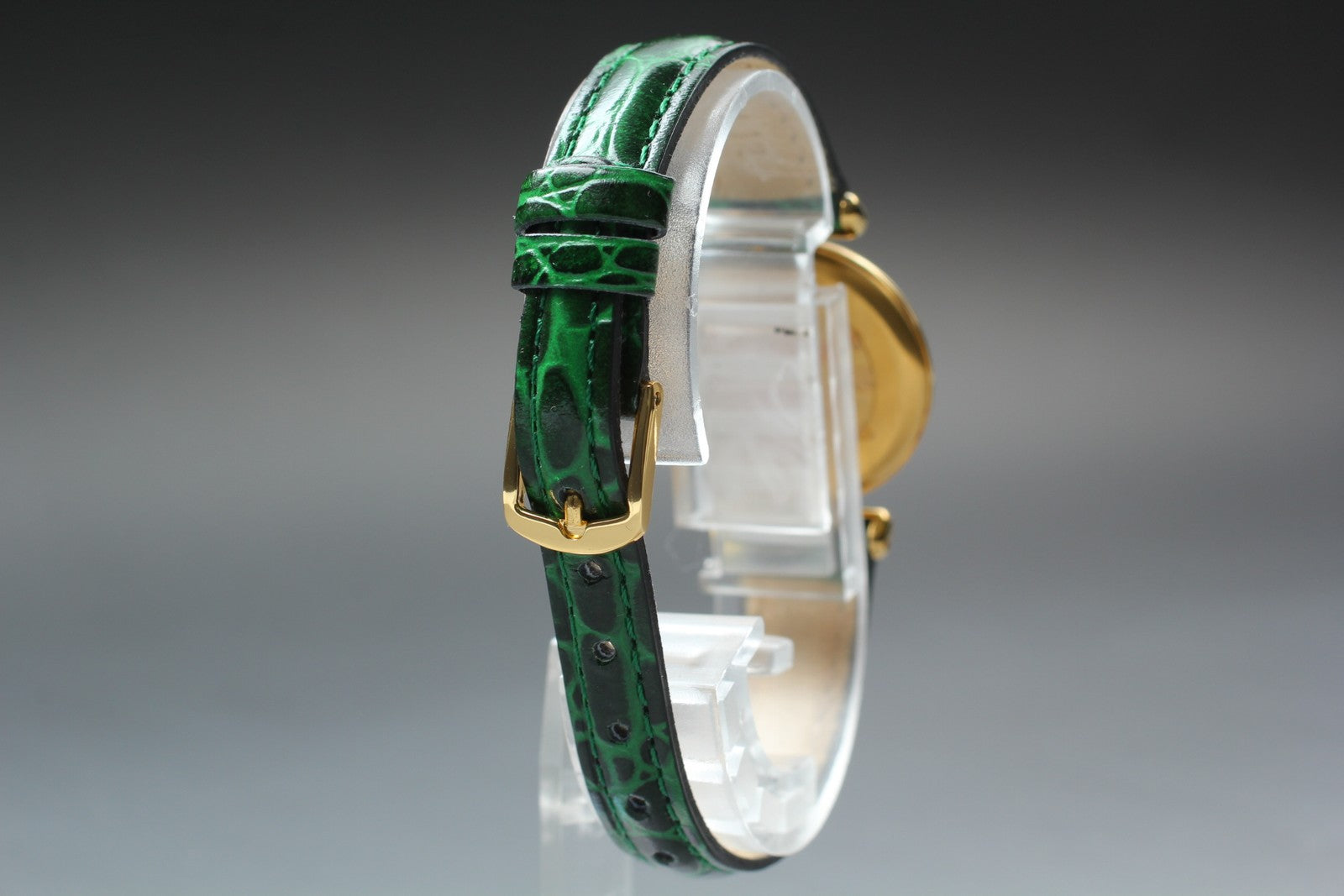 Vintage [Near MINT] Cartier Must Colisee Vermeil 590002 Green Women's Qz Watch