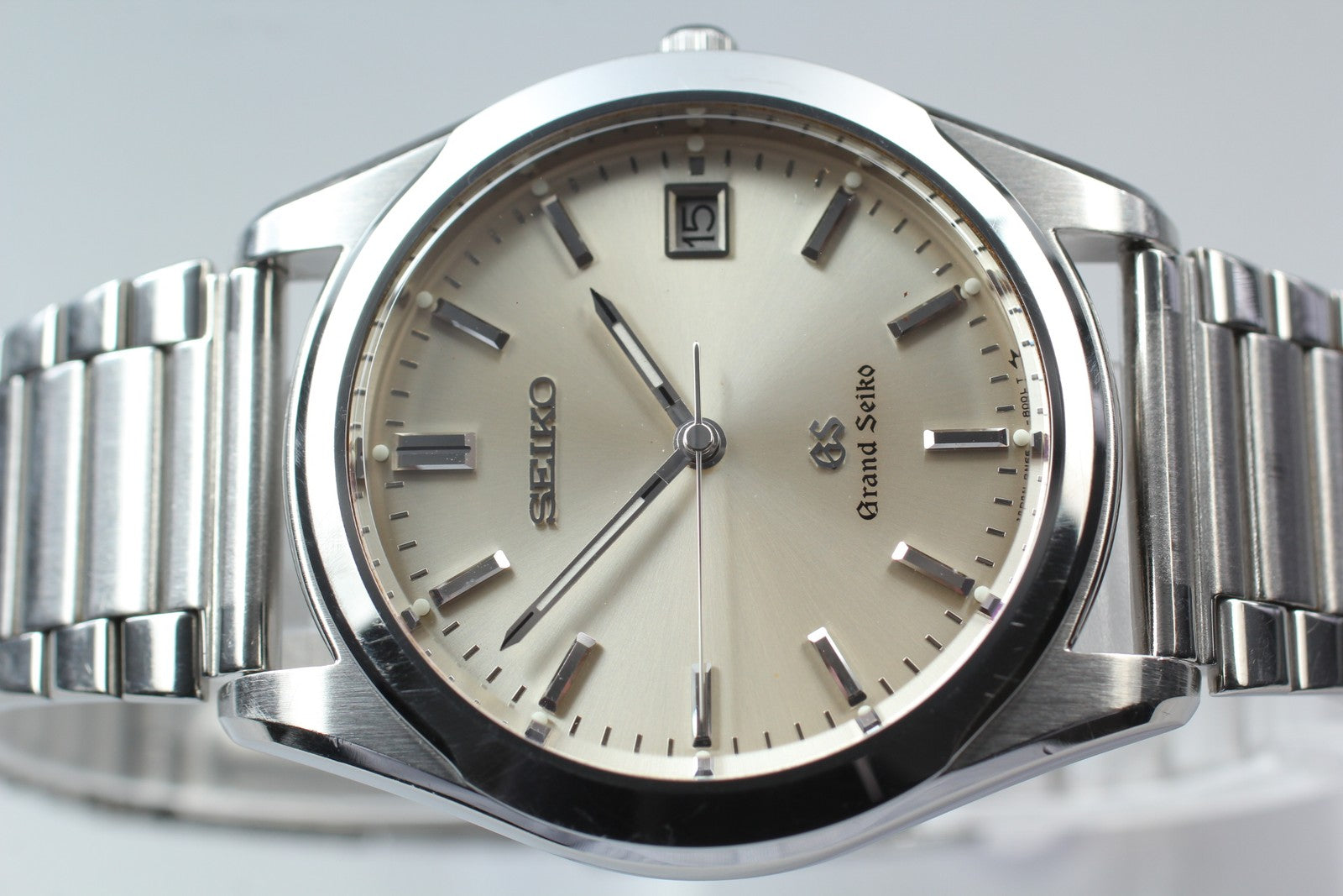 New Batt SEIKO Grand Seiko 8N65-8000 SBGG003 Silver Men's Quartz Watch 36mm JP