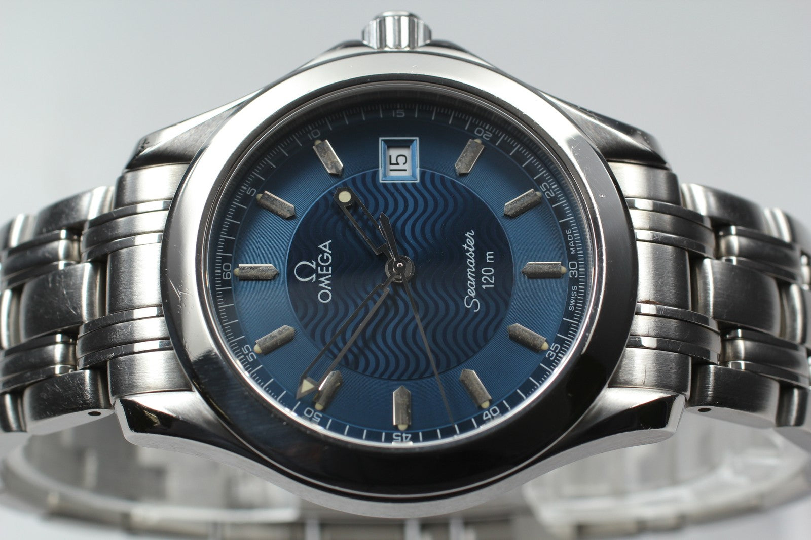 Overhauled[Exc+5] OMEGA Seamaster 120m 2511.81 Cal.1538 36mm Blue Qz Men's Watch