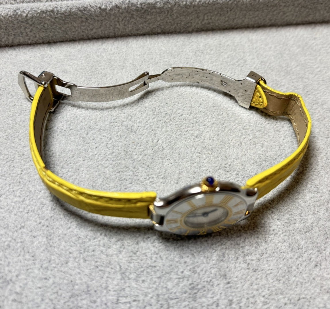 Overhauled[Exc+5] Cartier Must de Cartier 21 27mm Yellow Silver Women's Qz Watch