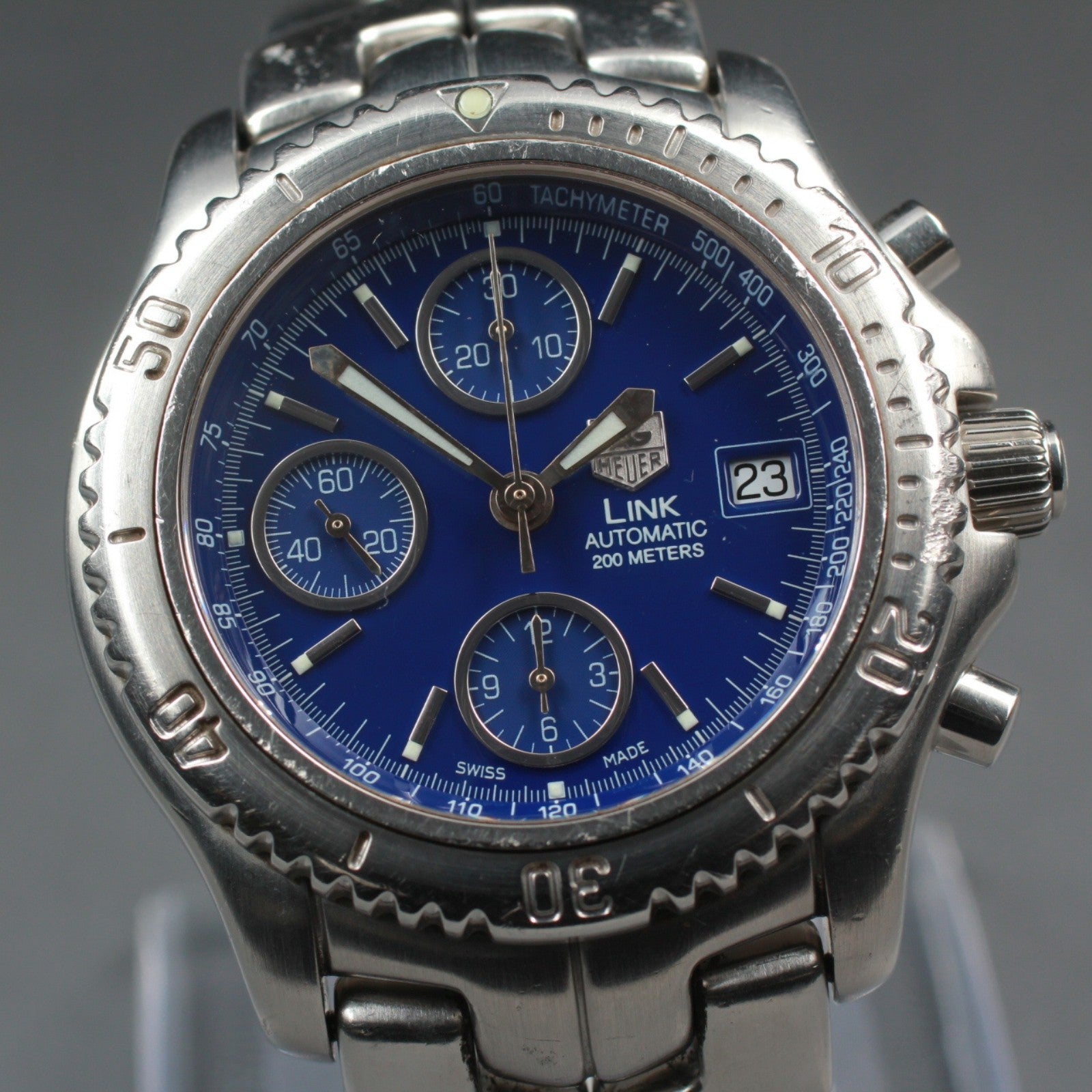 TAG Heuer Professional CT2110 Chronograph Blue Automat Men's Watch 41mm JAPAN