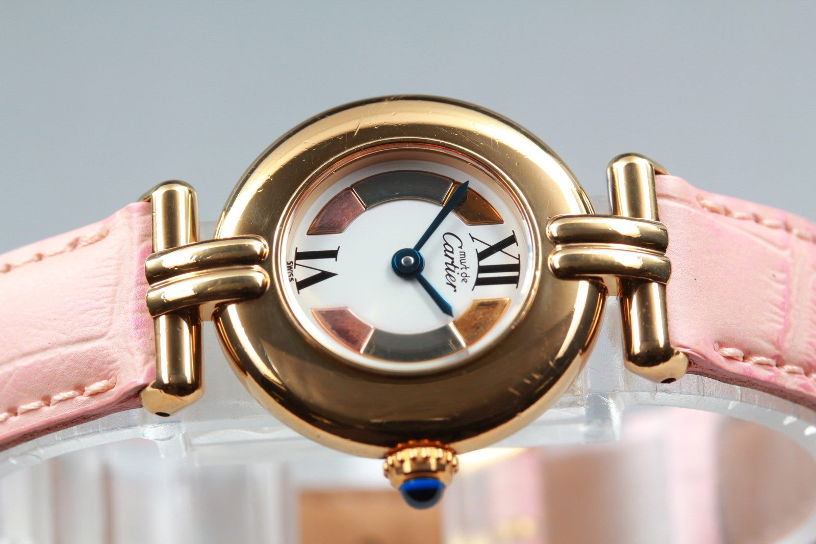 Vintage [Exc+5] Cartier Must Colisee Vermeil 590002 Gold Pink Women's Qz Watch