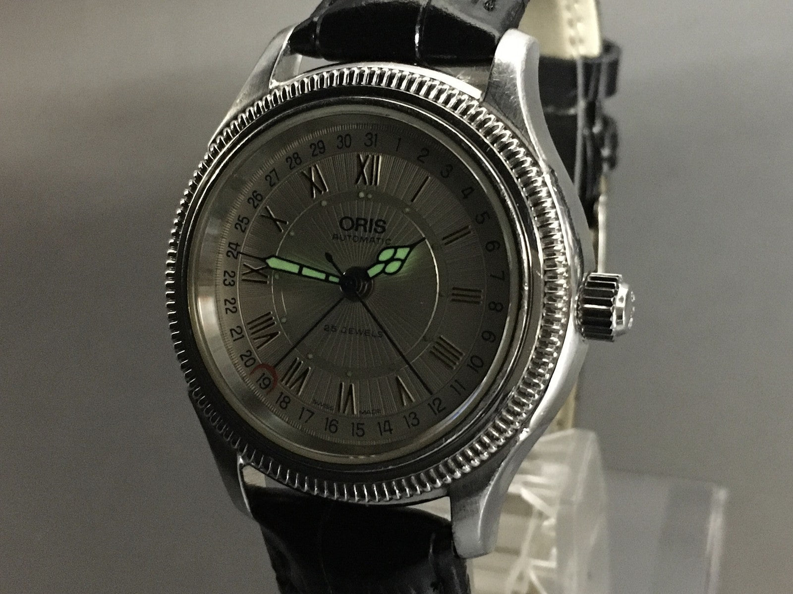 Vintage Oris Pointer Date 7465B Automatic White Dial Men's Watch 36mm JP Exc+5