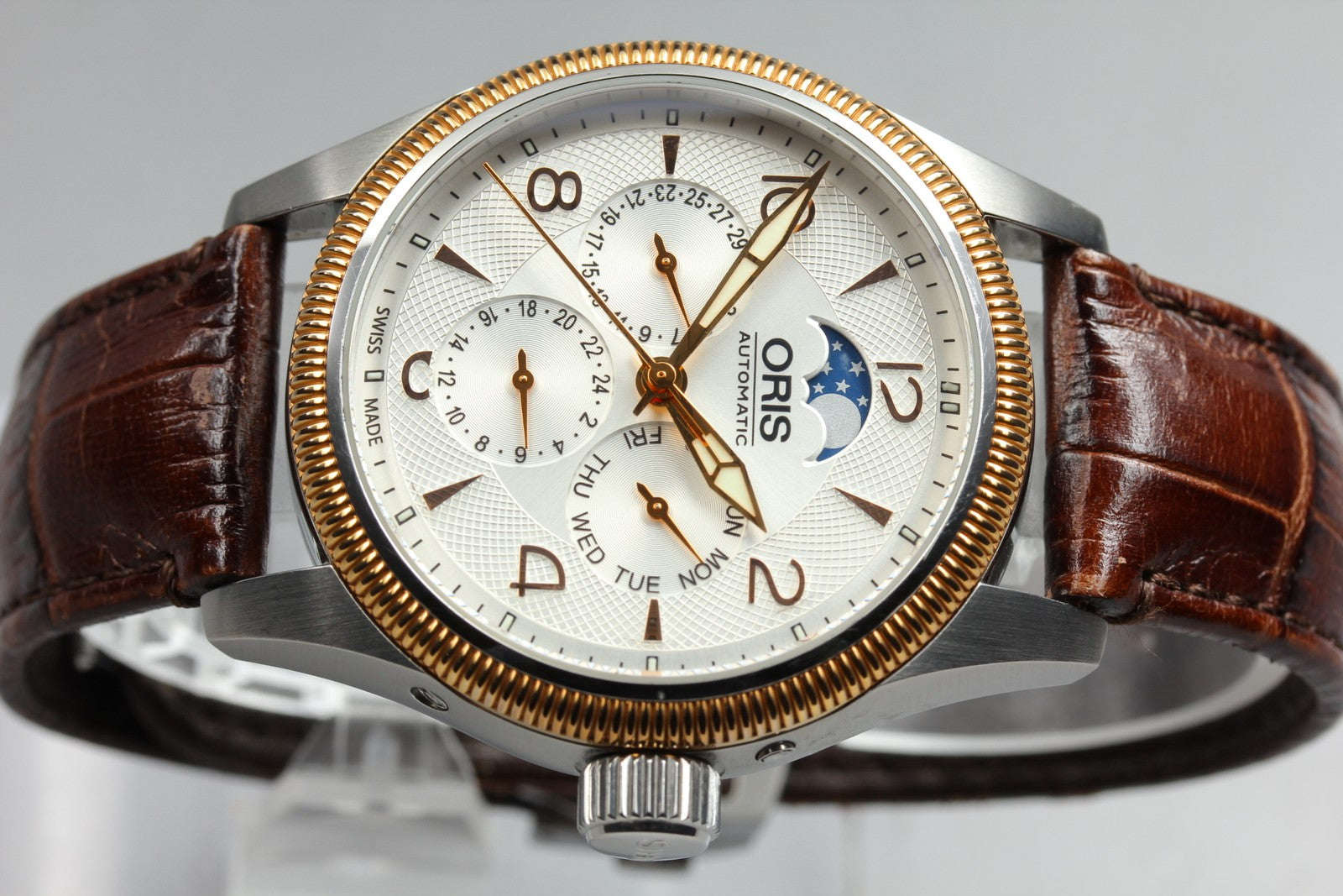 ORIS Big Crown Complication 7678-43 Moonphas 39mm Gold Brown AT Men's Watch