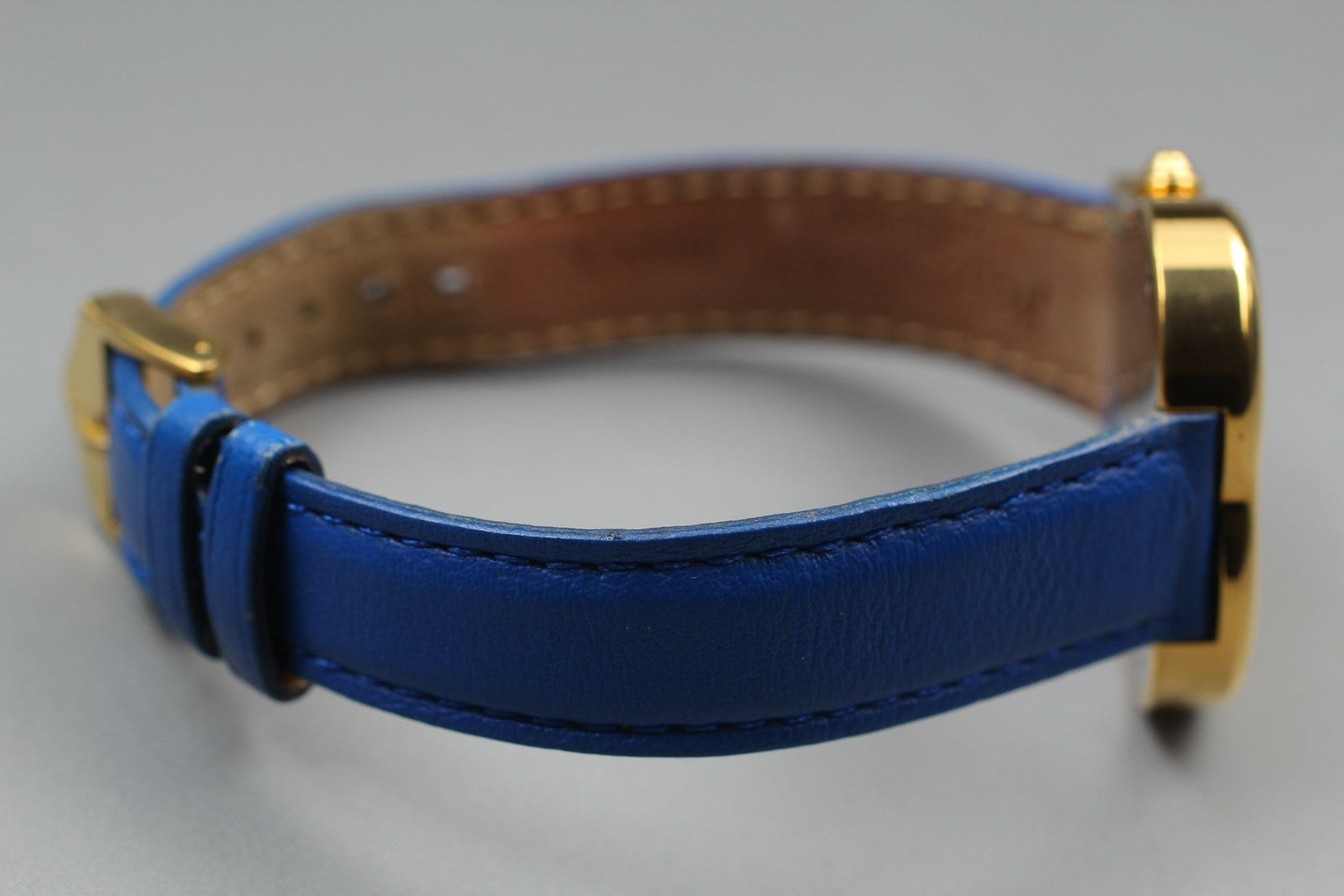[Exc+5] Yves Saint Laurent Heart Gold Blue 30mm Women's Watch Quartz JAPAN