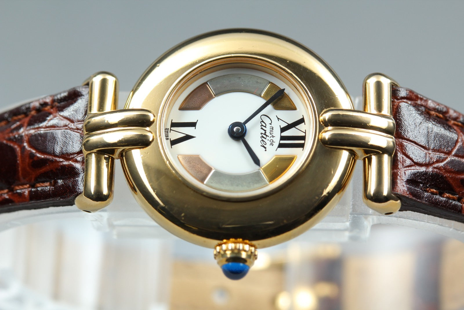 Vintage Cartier Must Colisee Vermeil 590002 Brown Gold Women's Quartz Watch