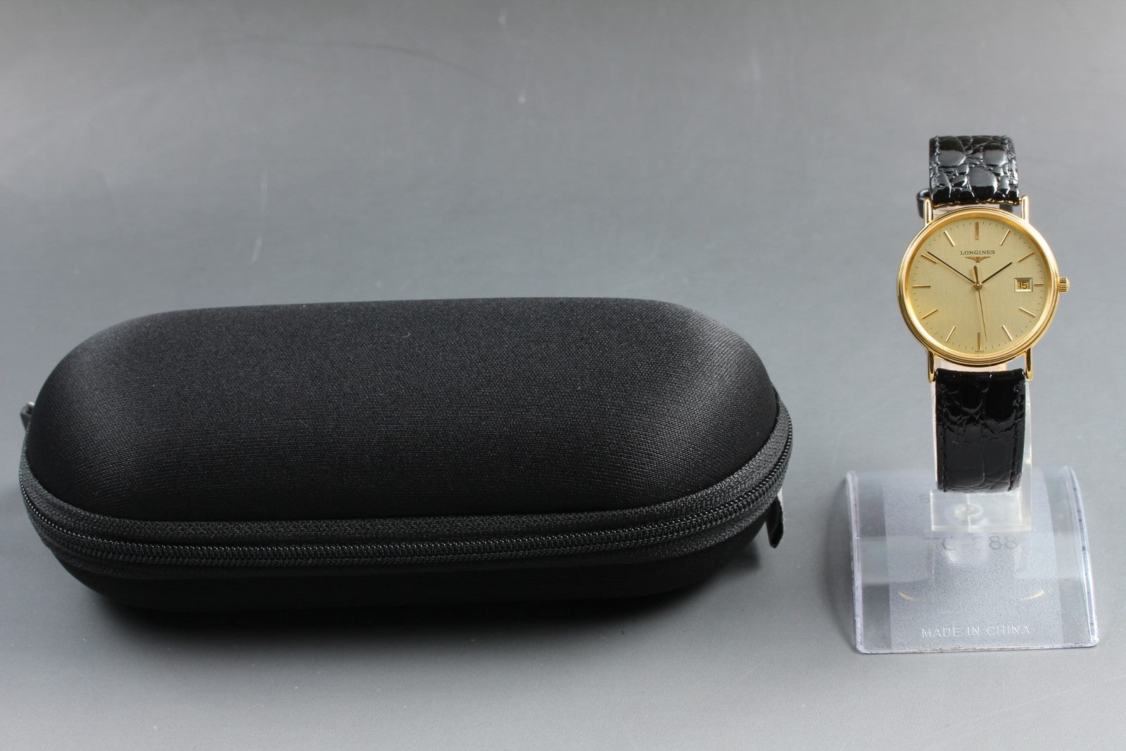 [Near MINT-] LONGINES Grand Classic L4.720.2 Gold Black 32mm Quartz Men's Watch