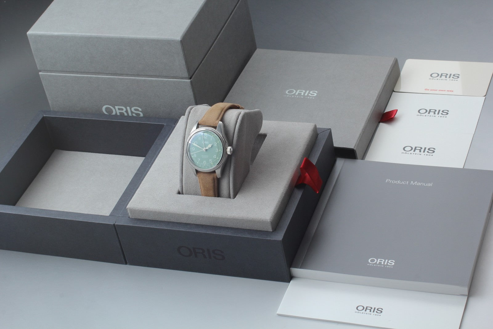 [Near MINT- Box] ORIS Big Crown Pointer Date 7749 Green 35mm AT Unisex Watch