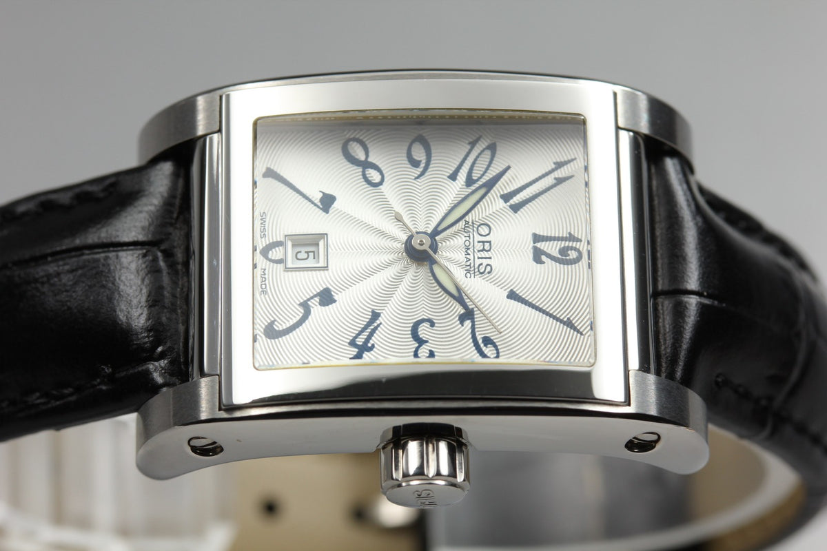 ORIS Rectangular 7526 Automatic Date Silver Dial Men's Watch 24mm From JAPAN