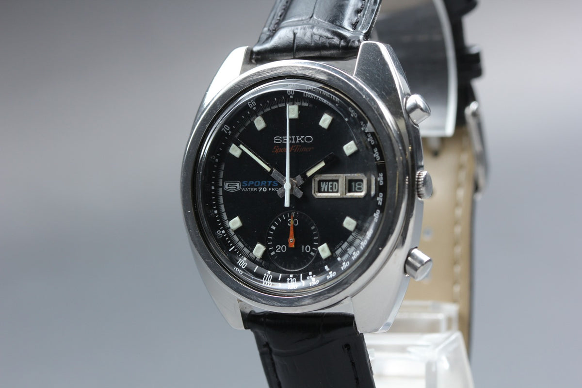 overhauled SEIKO 5 Sports Speed Timer 6139-6010 Automatic Men's Watch 39mm JAPAN