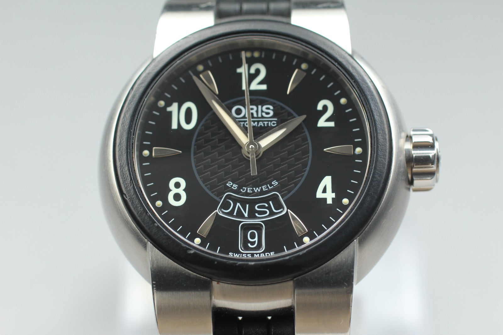 ORIS TT1 7523-44 Black Dial Automatic Day/Date Boy's Watch 37mm JAPAN Box