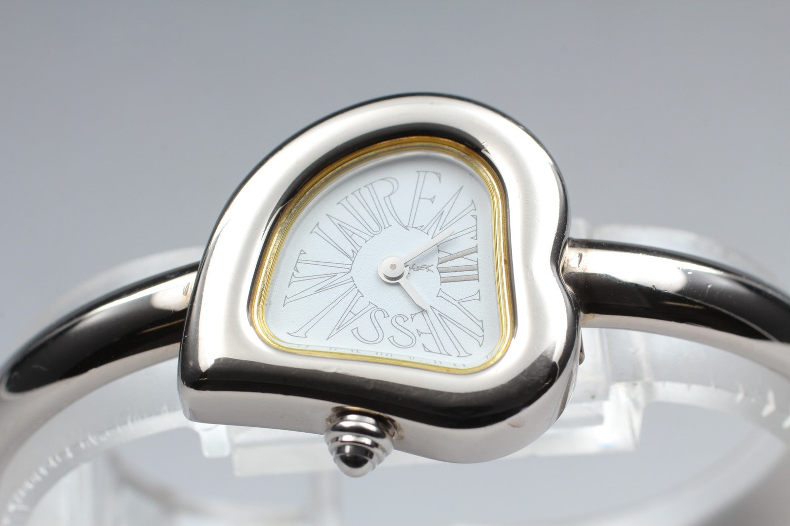 [Exc+5 Box] Yves Saint Laurent Heart 40th Anniversary Silver Qz Women's Watch