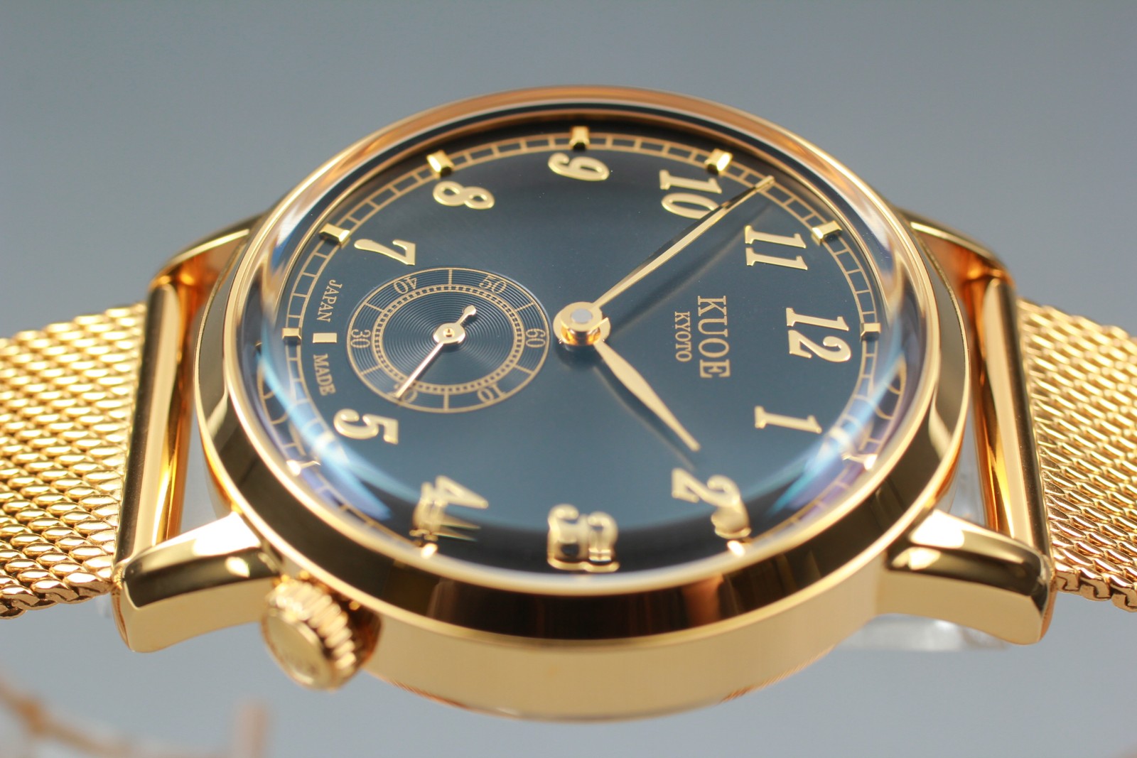 [N MINT Box] KUOE KYOTO OLD SMITH 90-007﻿ Gold Black Automatic Men's Watch JAPAN