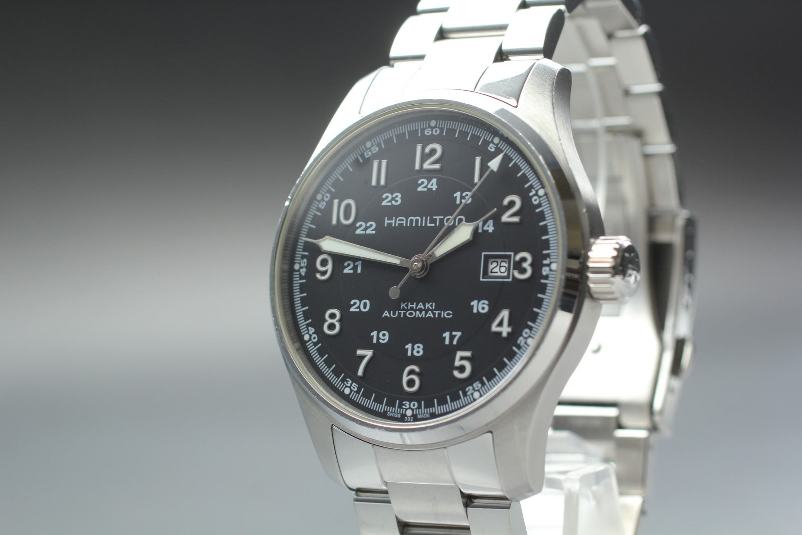 [Exc+5 Box] Hamilton Khaki Field H706250 Black Date Automatic 44mm Men's Watch