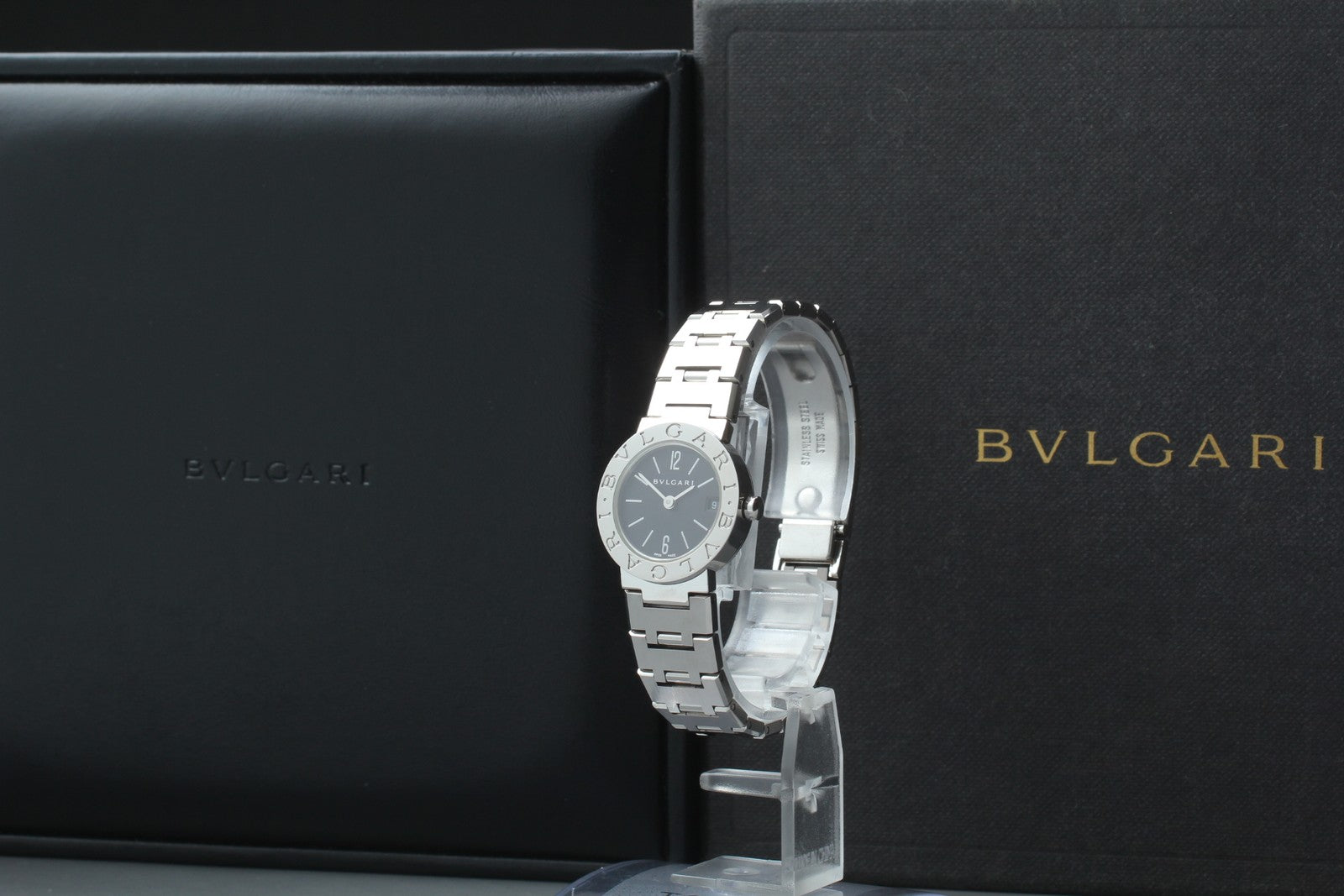 [Exc+5 Box] BVLGARI BVLGARI BVLGARI BB23SS Black Silver 23mm Women's Qz Watch