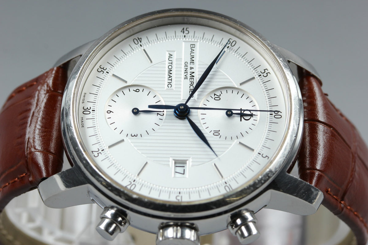 BAUME＆MERCIER Classima 65560 Automatic Chronograph White Men's Watch 42mm JAPAN