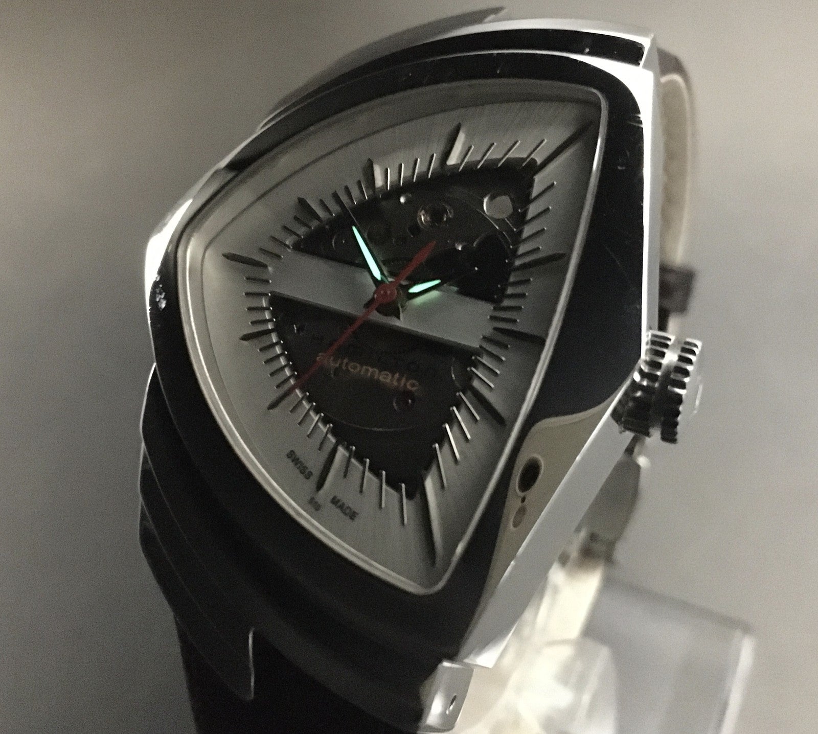 [Near MINT-] HAMILTON Ventura H245150 Automatic 34mm Brown Silver Men's Watch