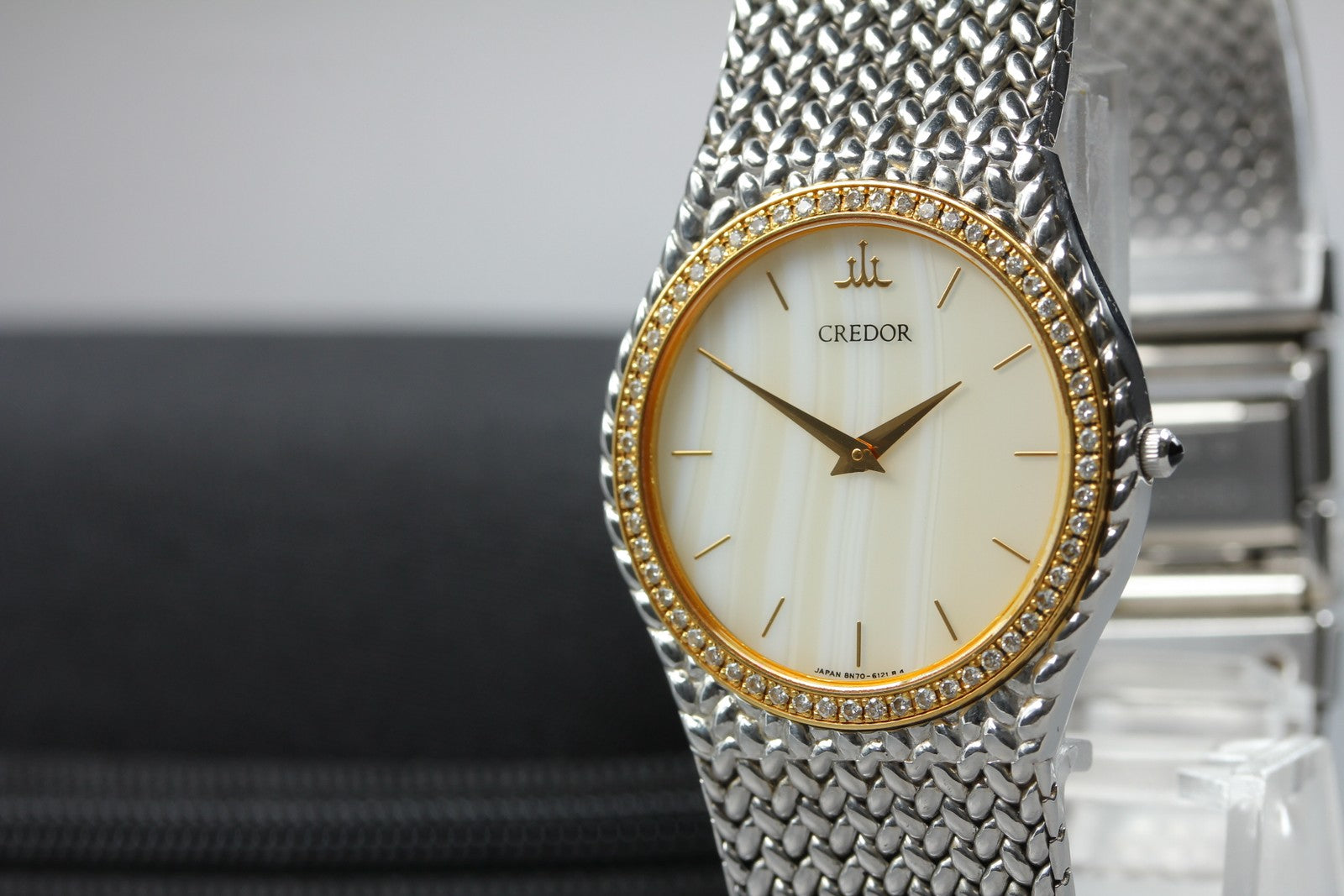 [Exc+5] SEIKO CREDOR 8N70-6140 31mm Diamond Unisex Quartz Watch From JAPAN