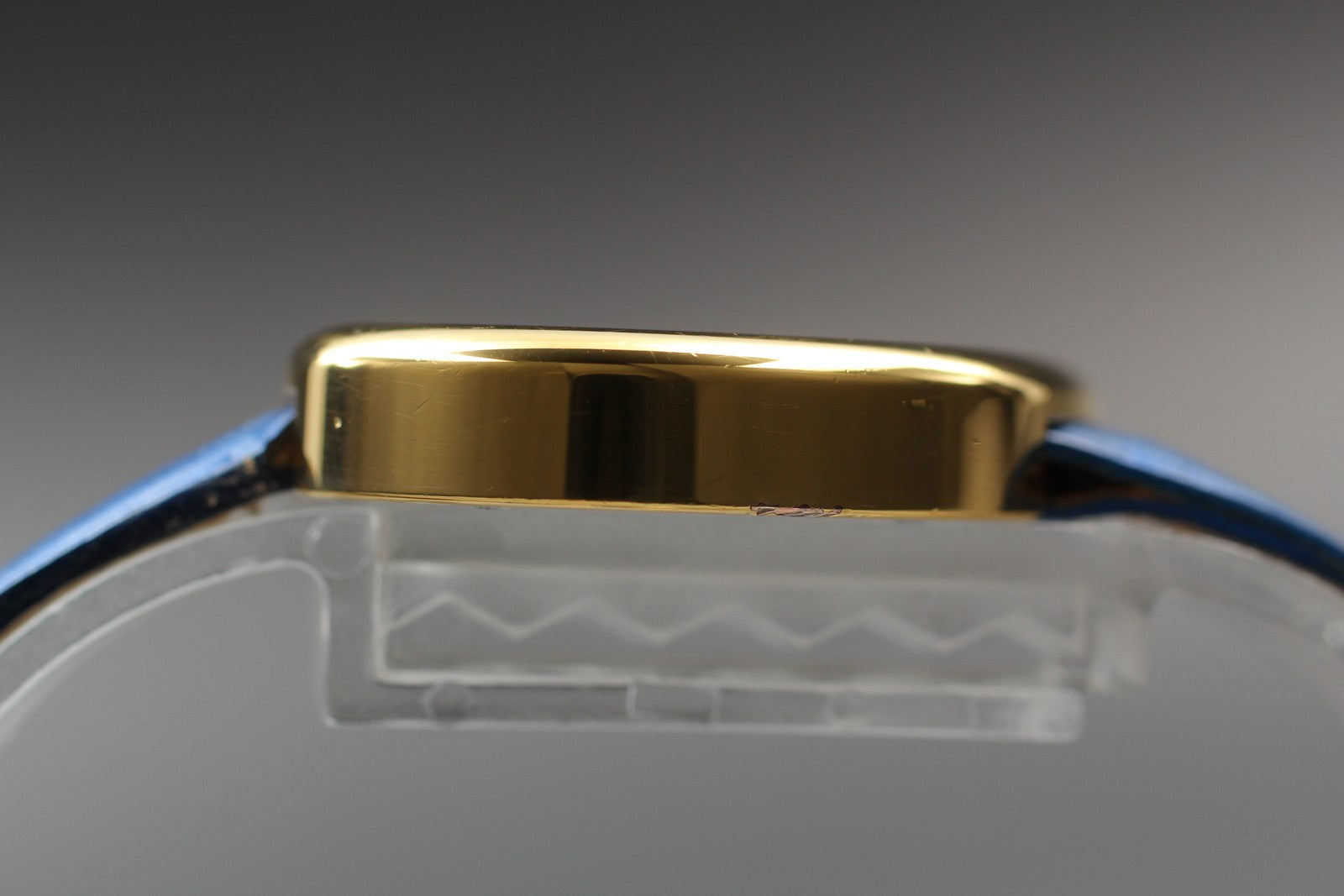 [Exc+5] Yves Saint Laurent Heart Gold Blue 30mm Women's Watch Quartz JAPAN