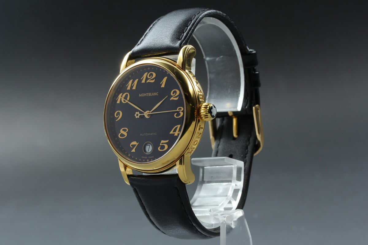 MONTBLANC Meisterstuck 7004 Automat Black Dial Men's Watch 35mm JAPAN Box