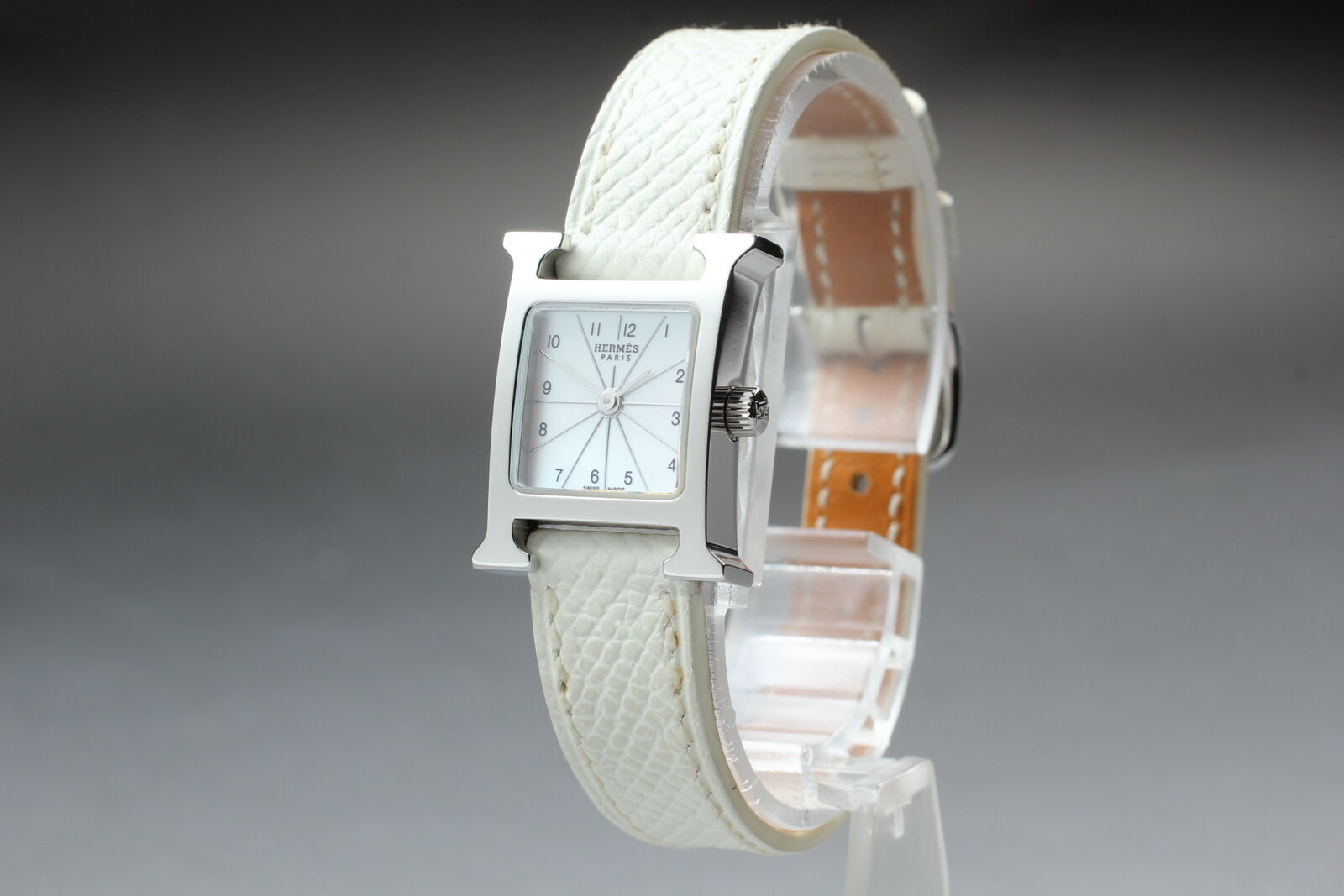 New Battery [N MINT Box] HERMES H Watch Mini HH1.110 Shell Quartz Woman's Watch