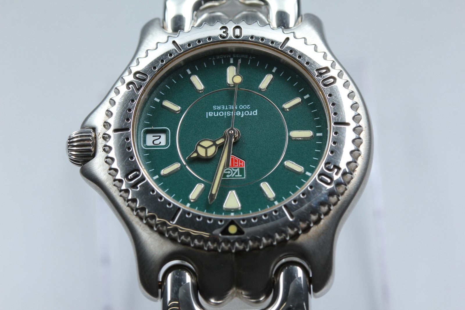 [Near MINT-] TAG HEUER S/el Professional 200M WG1119 Green Men's Quartz Watch