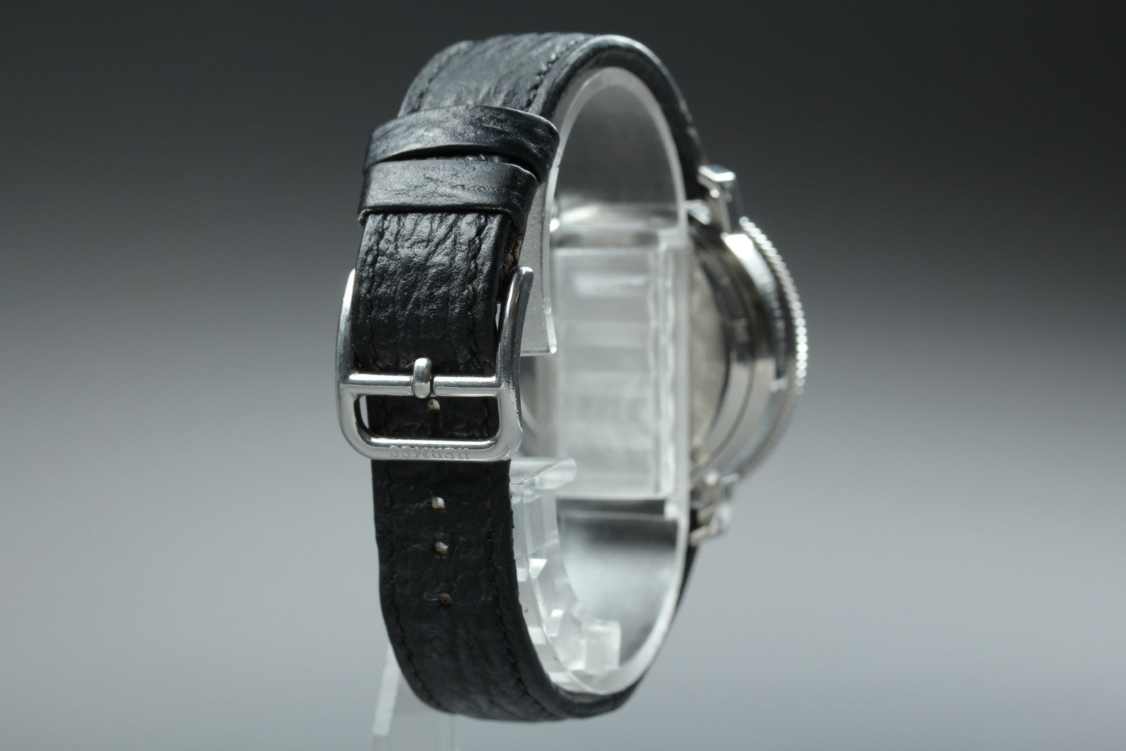 HERMES Clipper CL2.310 Quartz Black Chronograph Women's Watch 33mm Japan Box